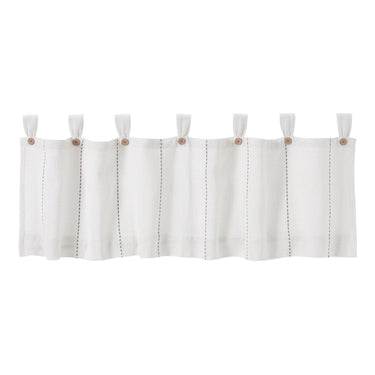 Stitched Burlap White Valance Curtain 16x60 VHC Brands - The Fox Decor